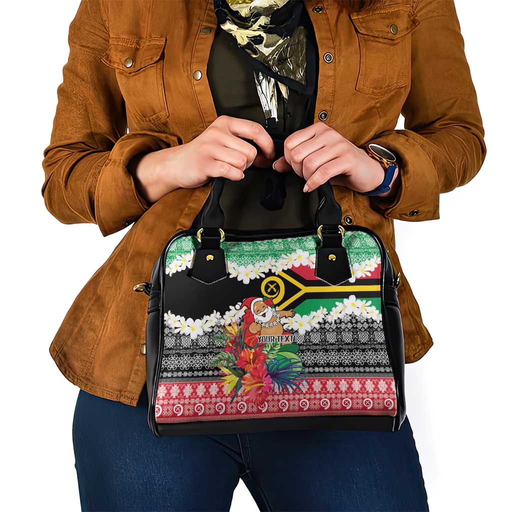 Personalised Vanuatu Joyeux Noel Shoulder Handbag Proud To Be a Ni-Van Sand Drawing Art - Polynesian Pride