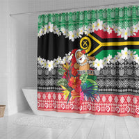 Personalised Vanuatu Joyeux Noel Shower Curtain Proud To Be a Ni-Van Sand Drawing Art - Polynesian Pride