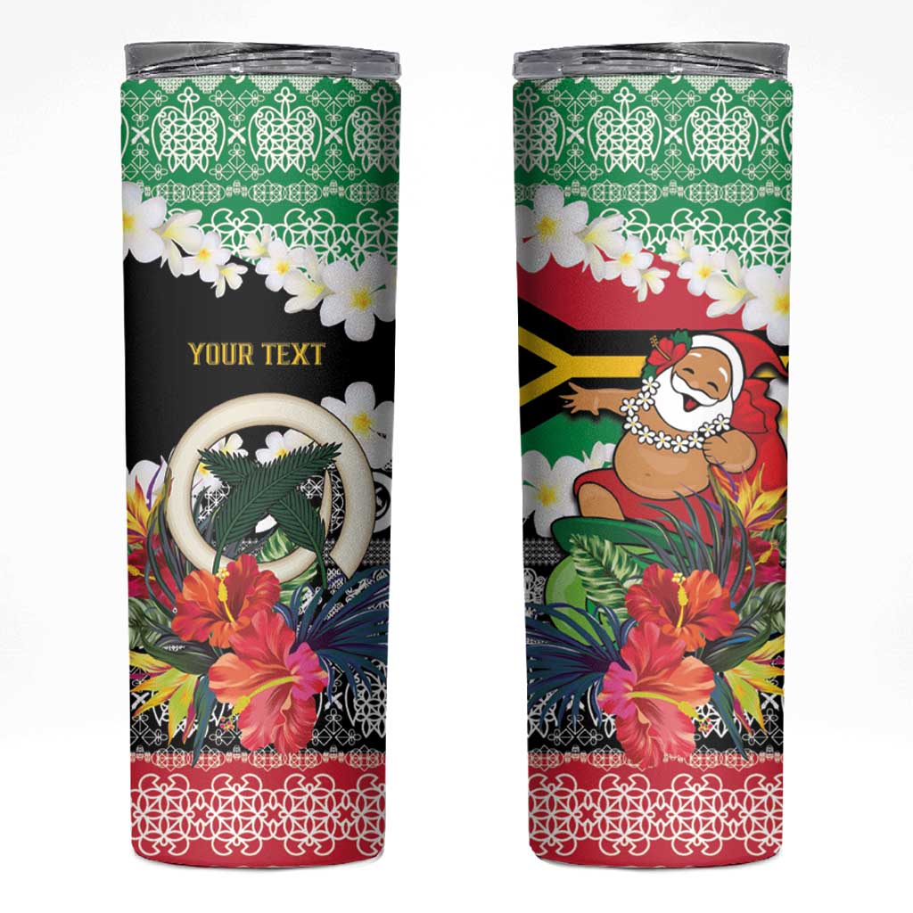 Personalised Vanuatu Joyeux Noel Skinny Tumbler Proud To Be a Ni-Van Sand Drawing Art - Polynesian Pride