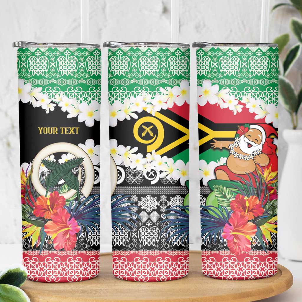 Personalised Vanuatu Joyeux Noel Skinny Tumbler Proud To Be a Ni-Van Sand Drawing Art - Polynesian Pride