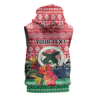 Personalised Vanuatu Joyeux Noel Sleeveless Hoodie Proud To Be a Ni-Van Sand Drawing Art LT9 - Polynesian Pride