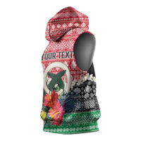 Personalised Vanuatu Joyeux Noel Sleeveless Hoodie Proud To Be a Ni-Van Sand Drawing Art LT9 - Polynesian Pride