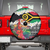 Personalised Vanuatu Joyeux Noel Spare Tire Cover Proud To Be a Ni-Van Sand Drawing Art - Polynesian Pride