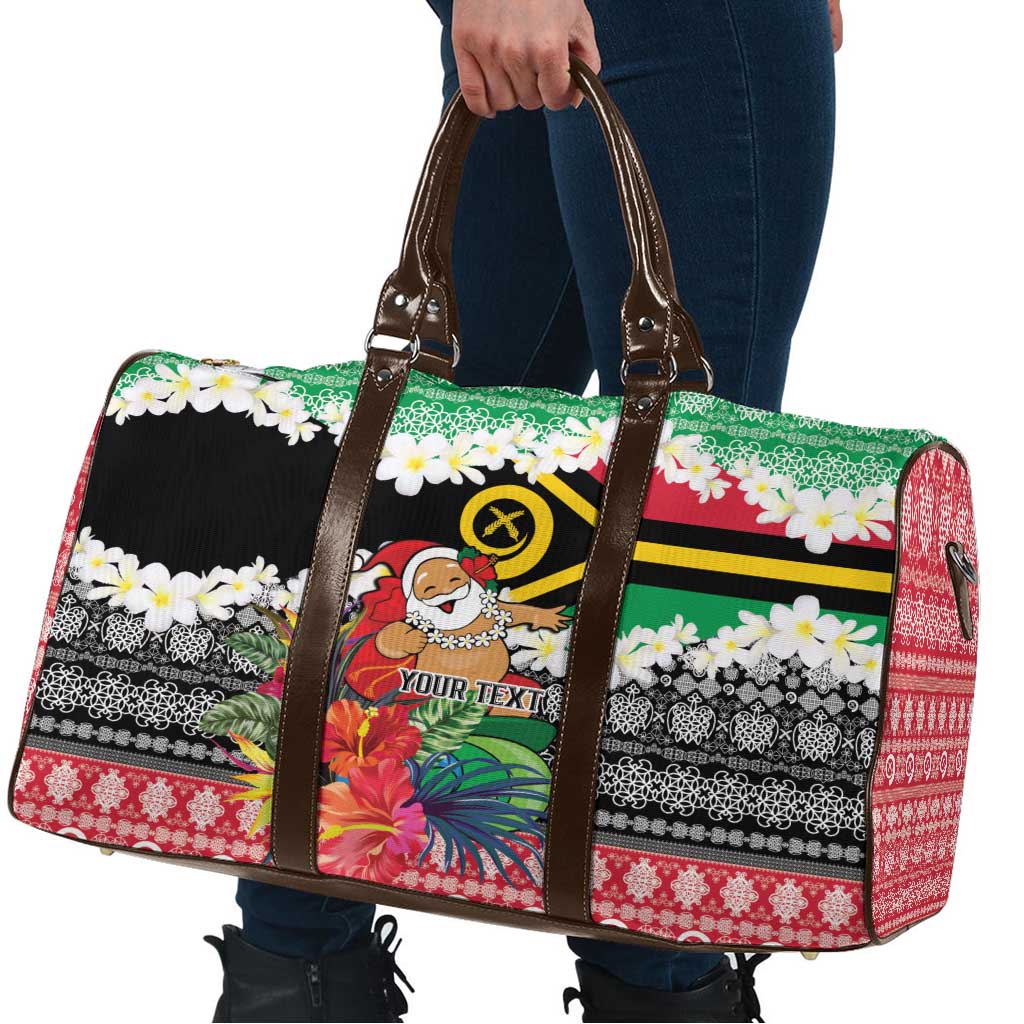 Personalised Vanuatu Joyeux Noel Travel Bag Proud To Be a Ni-Van Sand Drawing Art - Polynesian Pride