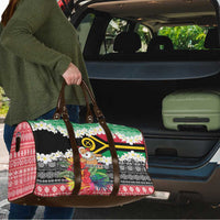 Personalised Vanuatu Joyeux Noel Travel Bag Proud To Be a Ni-Van Sand Drawing Art - Polynesian Pride