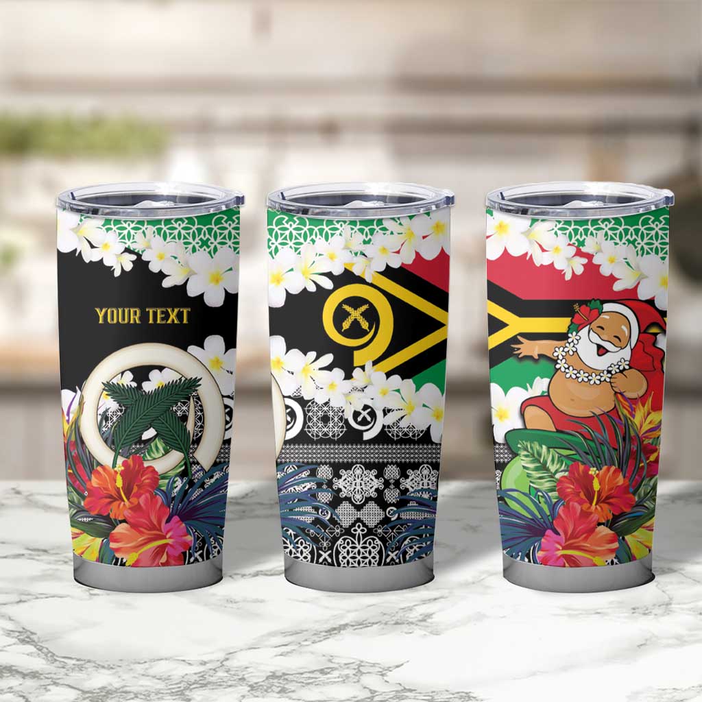 Personalised Vanuatu Joyeux Noel Tumbler Cup Proud To Be a Ni-Van Sand Drawing Art - Polynesian Pride