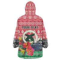 Personalised Vanuatu Joyeux Noel Wearable Blanket Hoodie Proud To Be a Ni-Van Sand Drawing Art - Polynesian Pride