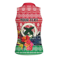 Personalised Vanuatu Joyeux Noel Women Sleeveless Polo Shirt Proud To Be a Ni-Van Sand Drawing Art - Polynesian Pride