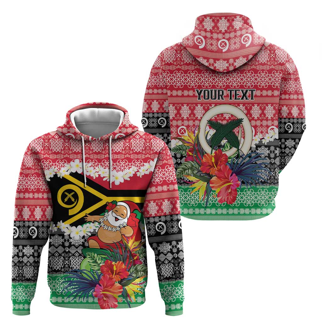 Personalised Vanuatu Joyeux Noel Zip Hoodie Proud To Be a Ni-Van Sand Drawing Art - Polynesian Pride