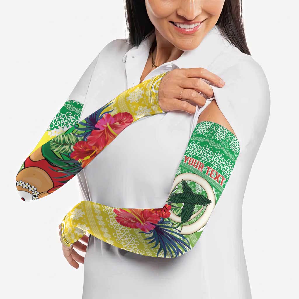 Personalised Malampa Joyeux Noel Arm Sleeves Proud To Be a Ni-Van Sand Drawing Art - Polynesian Pride