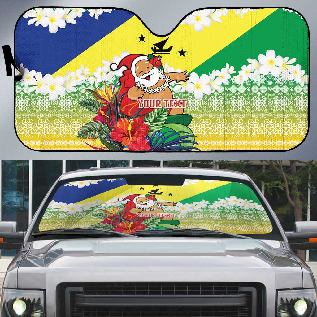 Personalised Malampa Joyeux Noel Auto Sun Shade Proud To Be a Ni-Van Sand Drawing Art LT9 Lime - Polynesian Pride