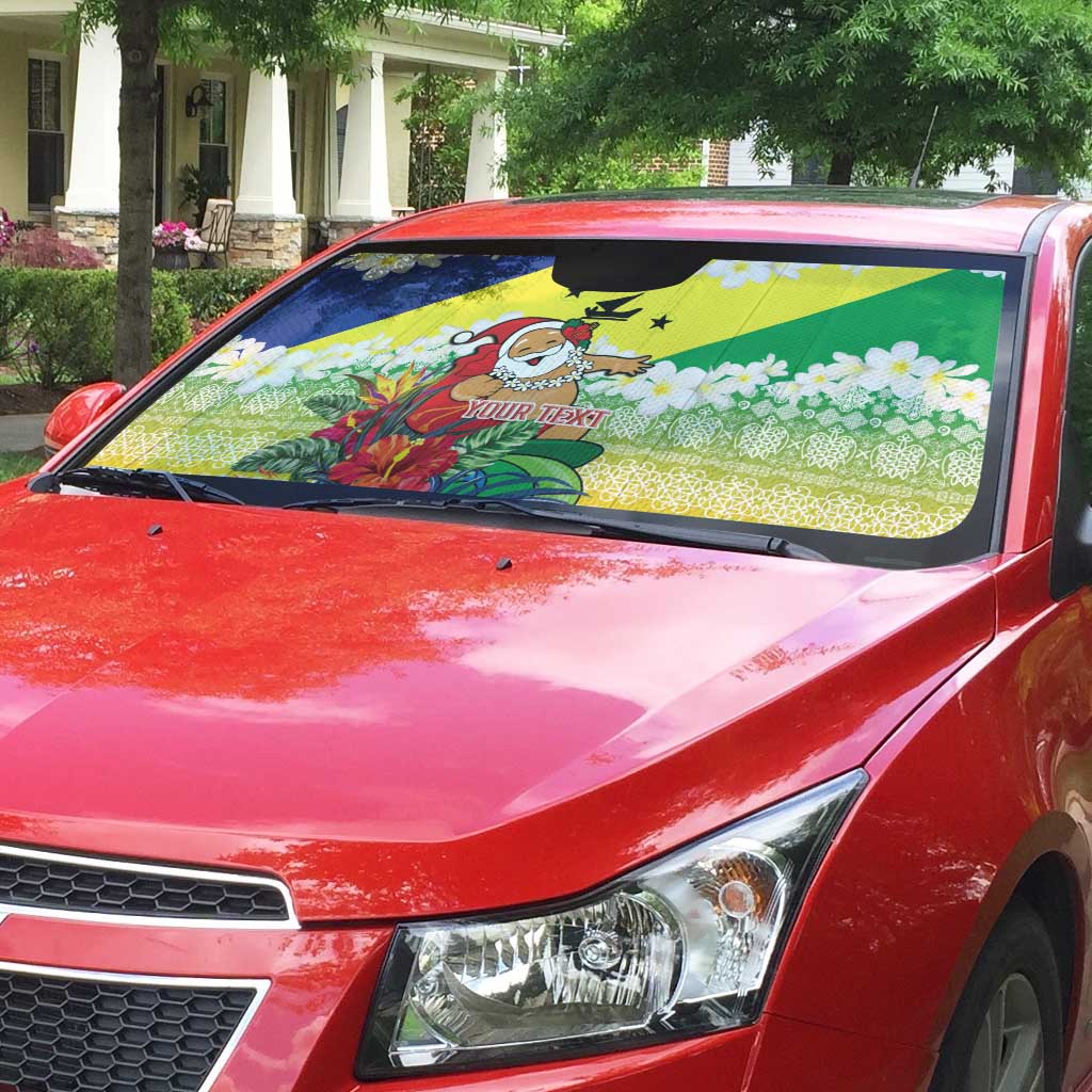Personalised Malampa Joyeux Noel Auto Sun Shade Proud To Be a Ni-Van Sand Drawing Art LT9 - Polynesian Pride