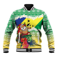 Personalised Malampa Joyeux Noel Baseball Jacket Proud To Be a Ni-Van Sand Drawing Art LT9 Unisex Lime - Polynesian Pride