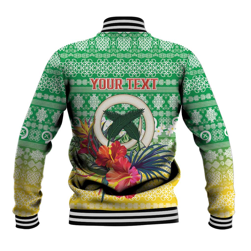 Personalised Malampa Joyeux Noel Baseball Jacket Proud To Be a Ni-Van Sand Drawing Art LT9 - Polynesian Pride