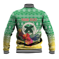 Personalised Malampa Joyeux Noel Baseball Jacket Proud To Be a Ni-Van Sand Drawing Art LT9 - Polynesian Pride
