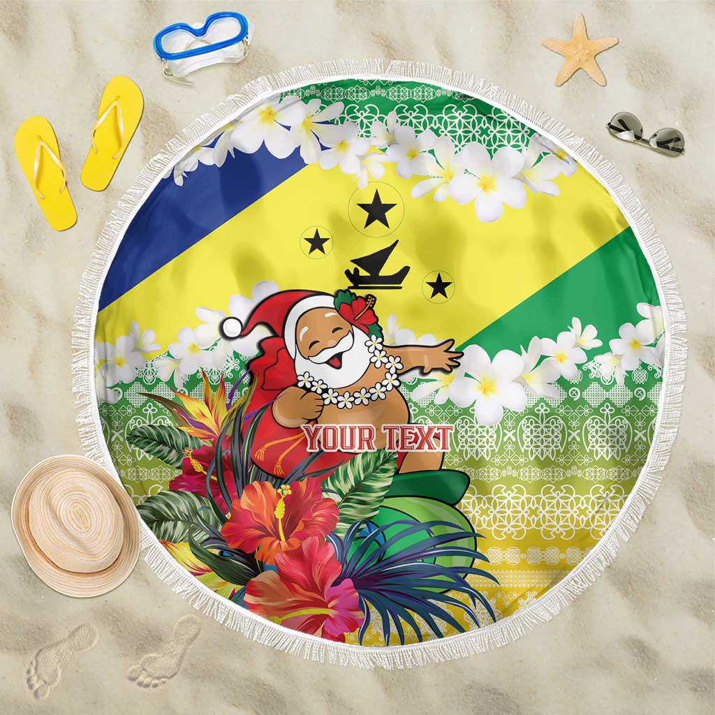 Personalised Malampa Joyeux Noel Beach Blanket Proud To Be a Ni-Van Sand Drawing Art LT9 One Size 150cm Lime - Polynesian Pride