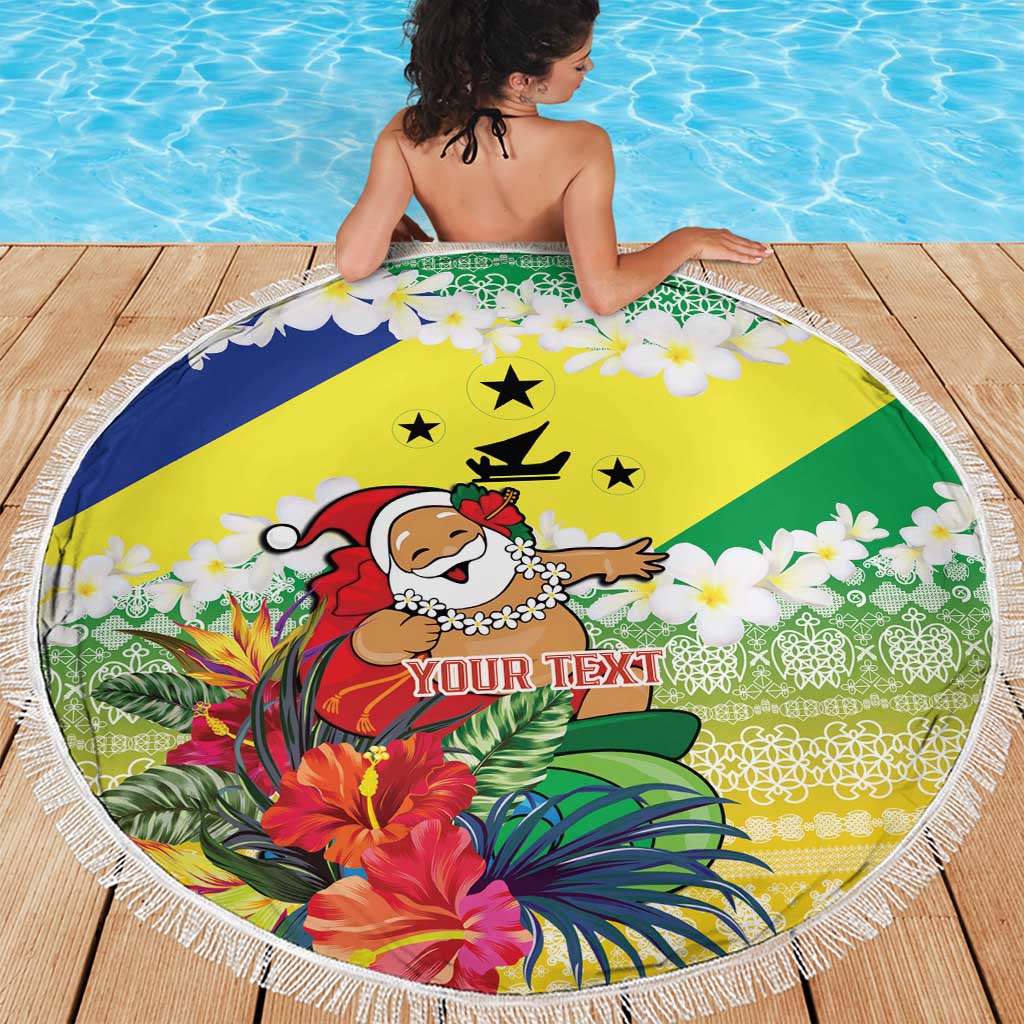 Personalised Malampa Joyeux Noel Beach Blanket Proud To Be a Ni-Van Sand Drawing Art LT9 - Polynesian Pride
