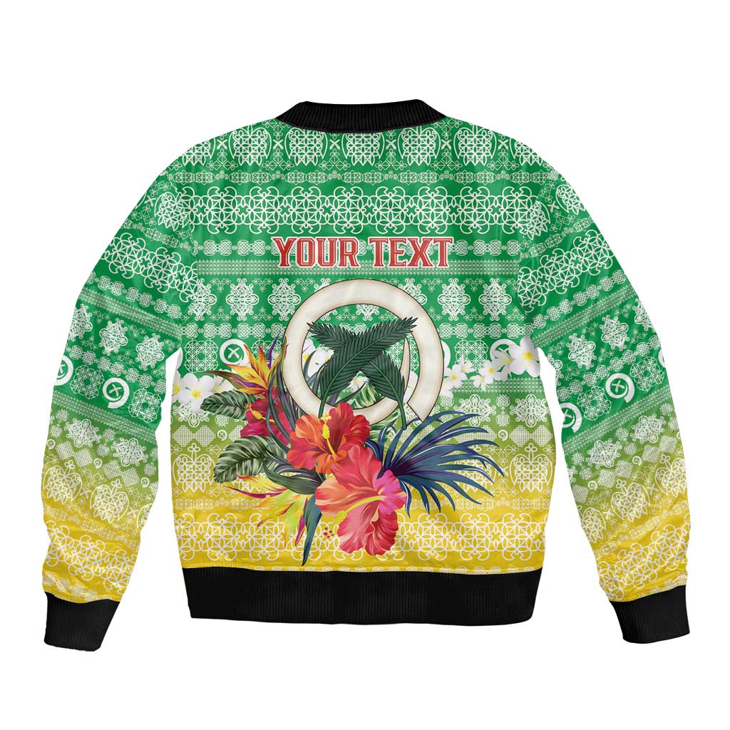 Personalised Malampa Joyeux Noel Bomber Jacket Proud To Be a Ni-Van Sand Drawing Art - Polynesian Pride