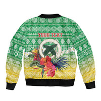 Personalised Malampa Joyeux Noel Bomber Jacket Proud To Be a Ni-Van Sand Drawing Art - Polynesian Pride