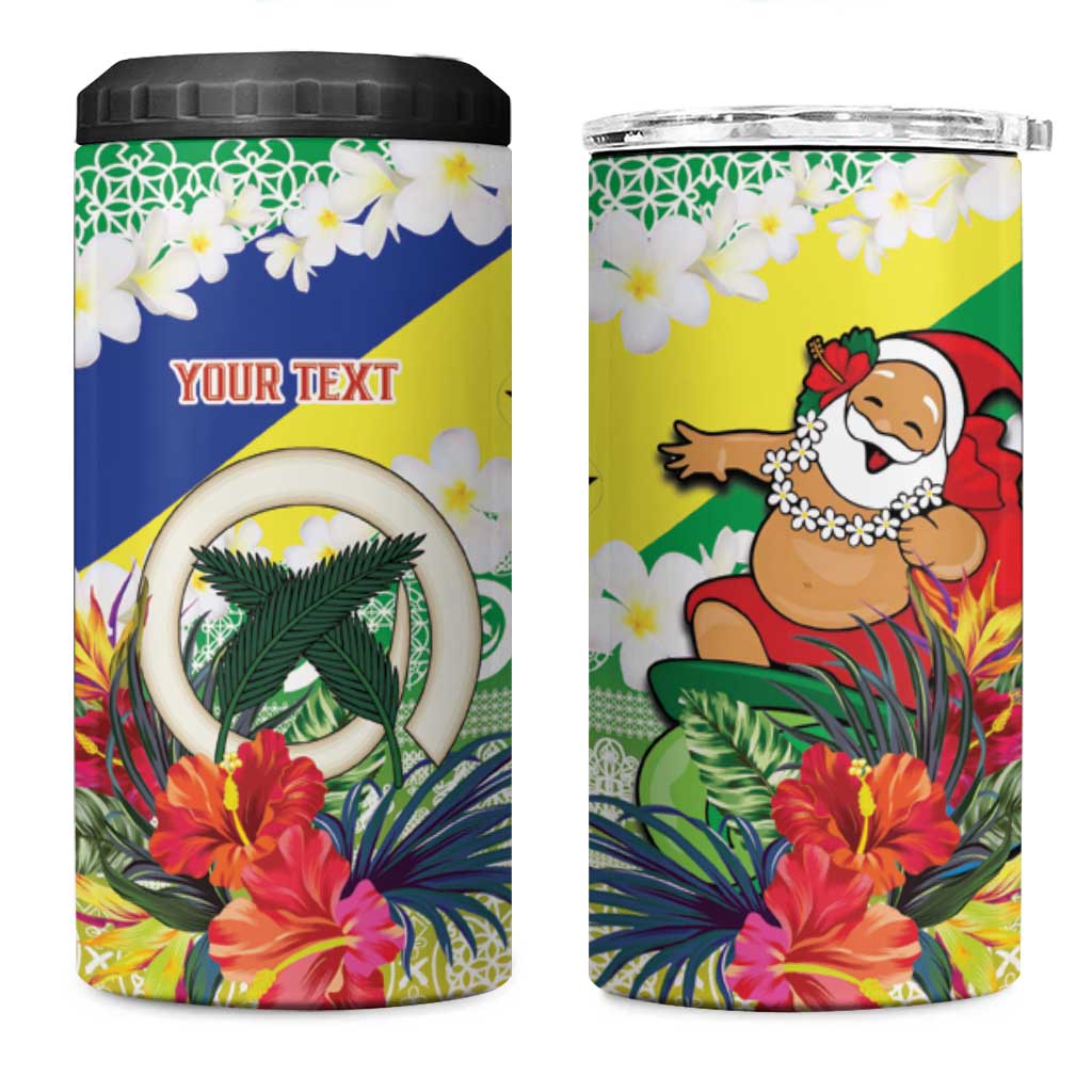 Personalised Malampa Joyeux Noel 4 in 1 Can Cooler Tumbler Proud To Be a Ni-Van Sand Drawing Art - Polynesian Pride