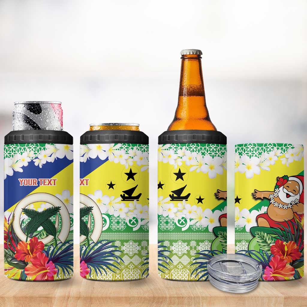 Personalised Malampa Joyeux Noel 4 in 1 Can Cooler Tumbler Proud To Be a Ni-Van Sand Drawing Art - Polynesian Pride