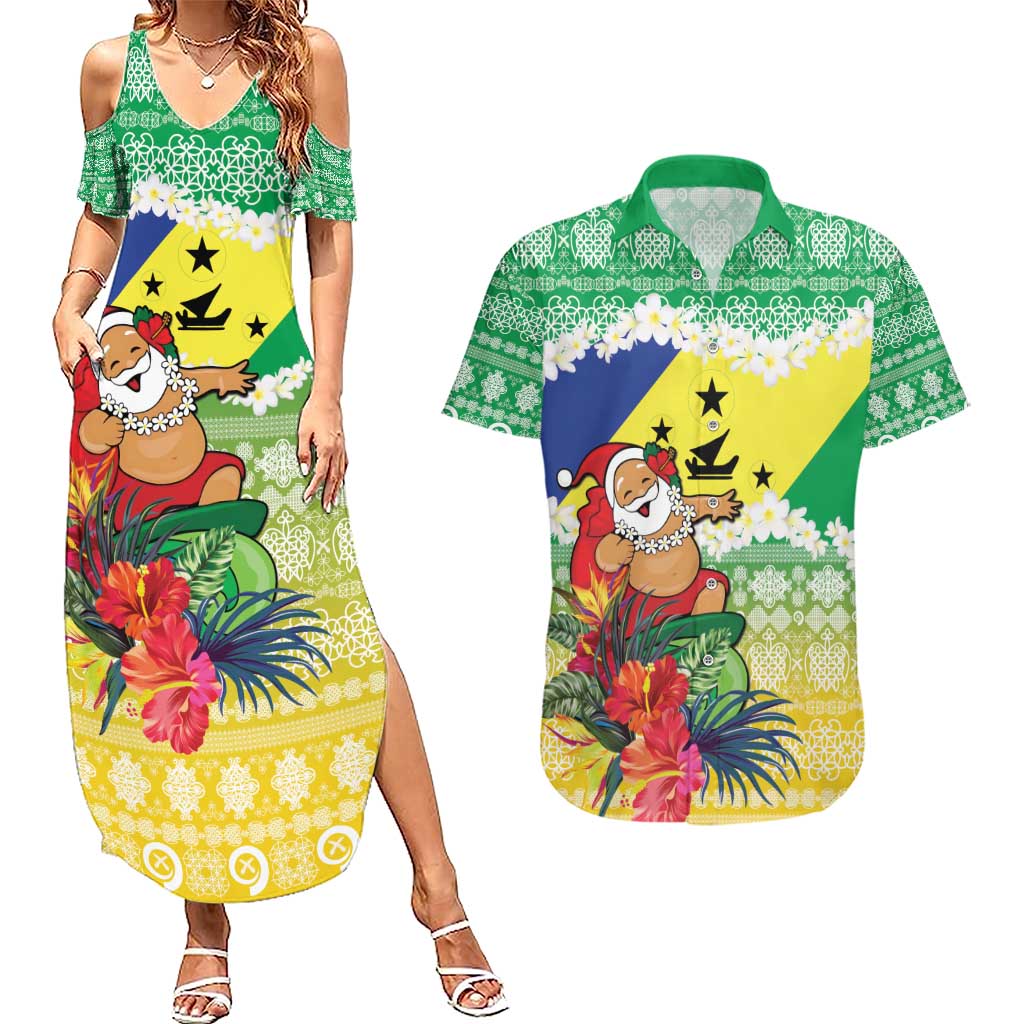 Personalised Malampa Joyeux Noel Couples Matching Summer Maxi Dress and Hawaiian Shirt Proud To Be a Ni-Van Sand Drawing Art - Polynesian Pride