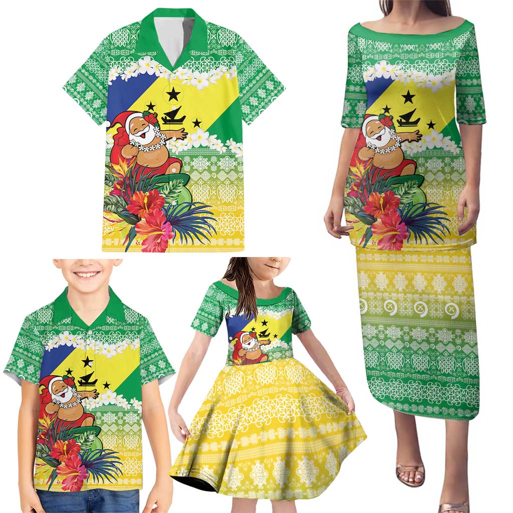 Personalised Malampa Joyeux Noel Family Matching Puletasi and Hawaiian Shirt Proud To Be a Ni-Van Sand Drawing Art - Polynesian Pride