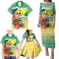 Personalised Malampa Joyeux Noel Family Matching Puletasi and Hawaiian Shirt Proud To Be a Ni-Van Sand Drawing Art - Polynesian Pride