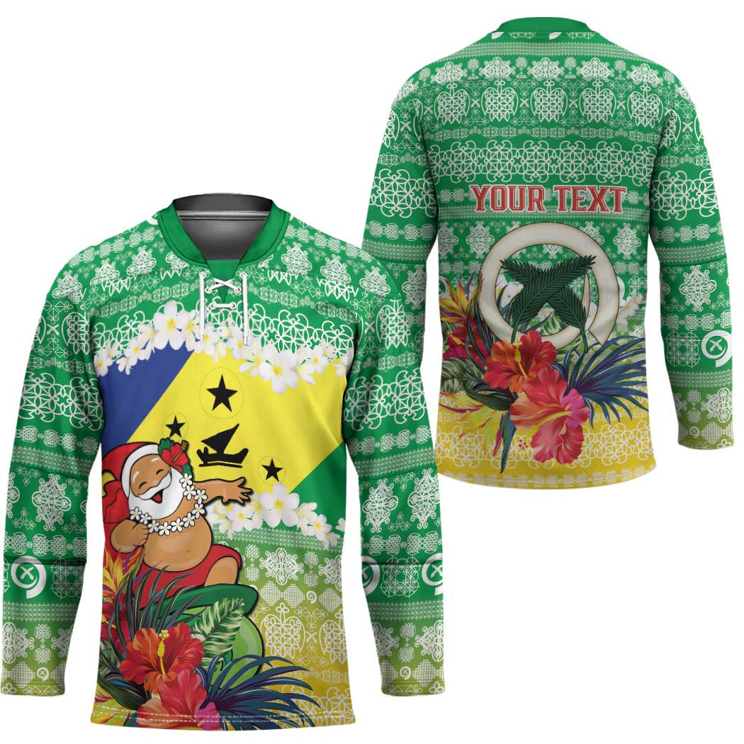 Personalised Malampa Joyeux Noel Hockey Jersey Proud To Be a Ni-Van Sand Drawing Art - Polynesian Pride