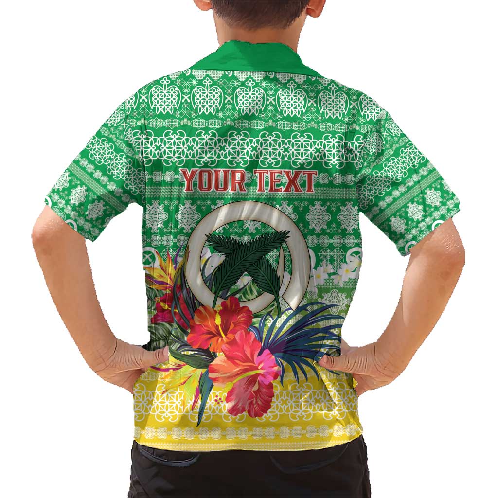Personalised Malampa Joyeux Noel Kid Hawaiian Shirt Proud To Be a Ni-Van Sand Drawing Art LT9 - Polynesian Pride