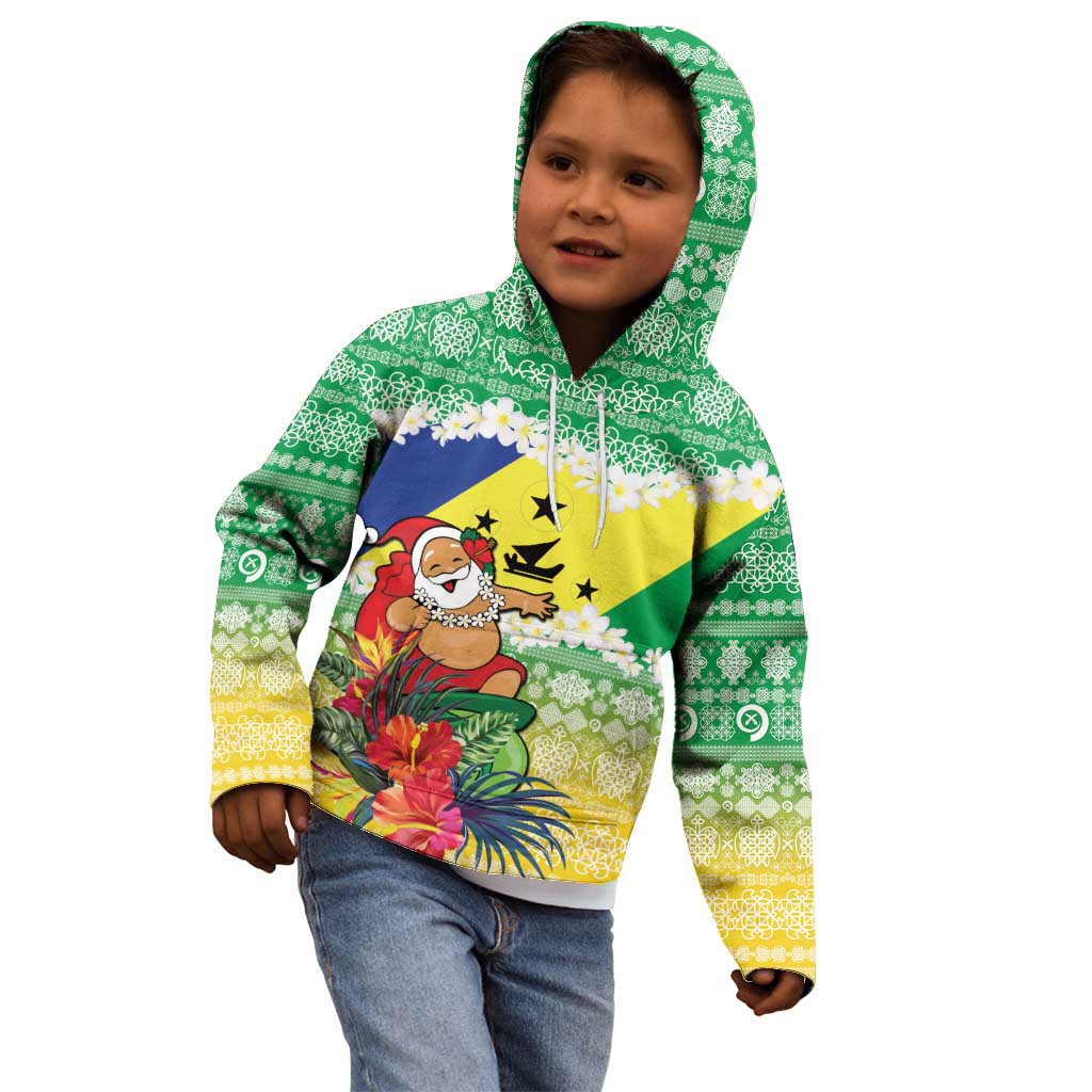 Personalised Malampa Joyeux Noel Kid Hoodie Proud To Be a Ni-Van Sand Drawing Art LT9 - Polynesian Pride
