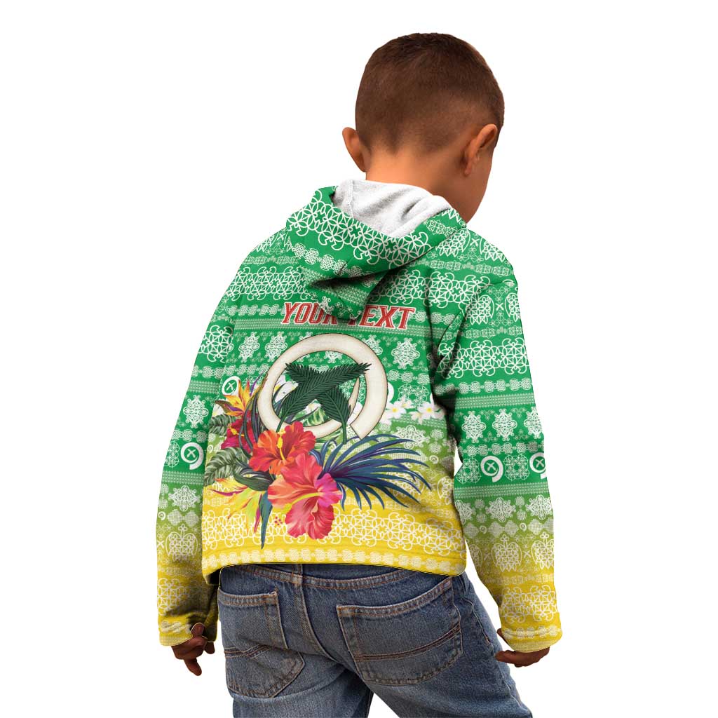 Personalised Malampa Joyeux Noel Kid Hoodie Proud To Be a Ni-Van Sand Drawing Art LT9 - Polynesian Pride