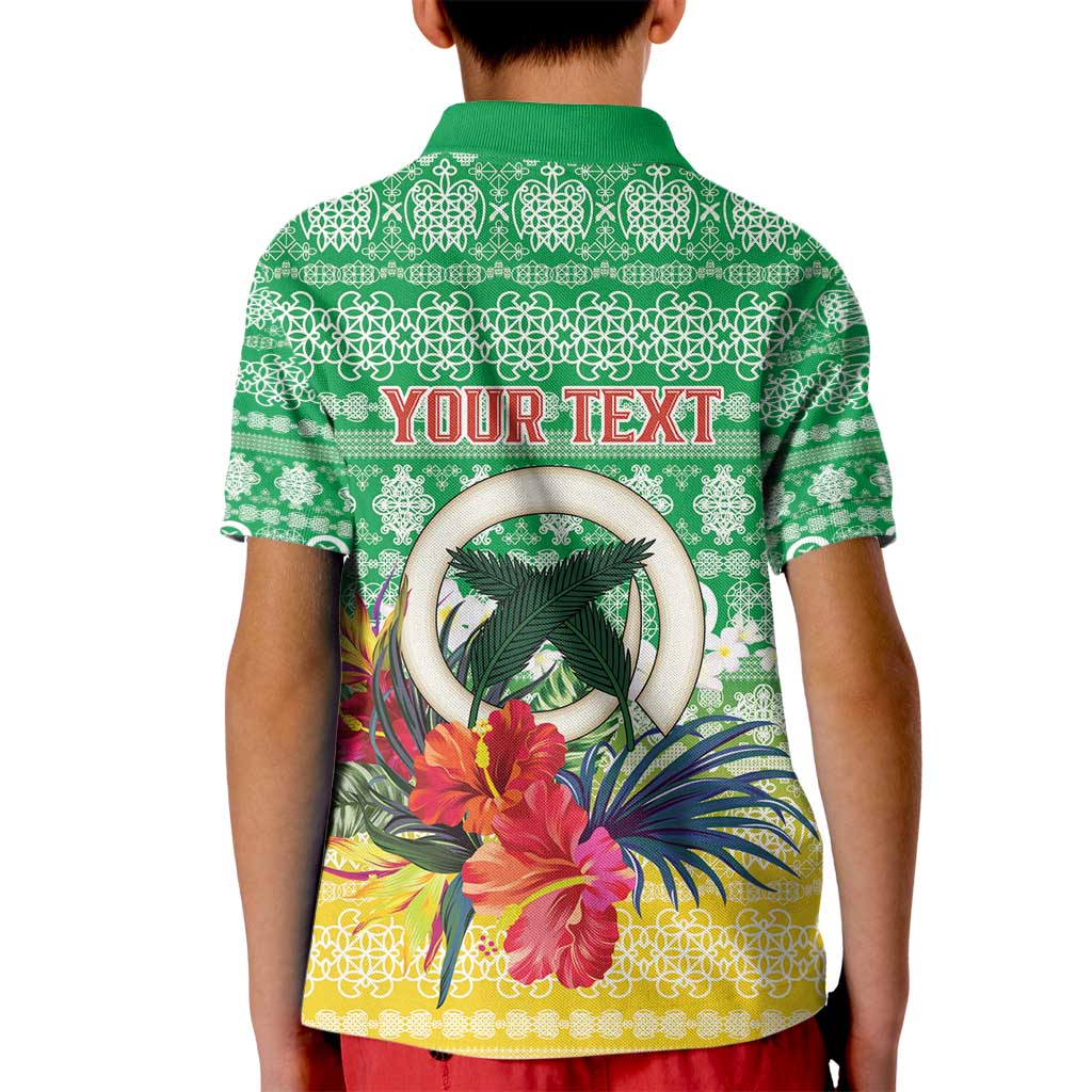 Personalised Malampa Joyeux Noel Kid Polo Shirt Proud To Be a Ni-Van Sand Drawing Art LT9 - Polynesian Pride