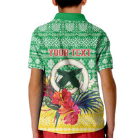 Personalised Malampa Joyeux Noel Kid Polo Shirt Proud To Be a Ni-Van Sand Drawing Art LT9 - Polynesian Pride