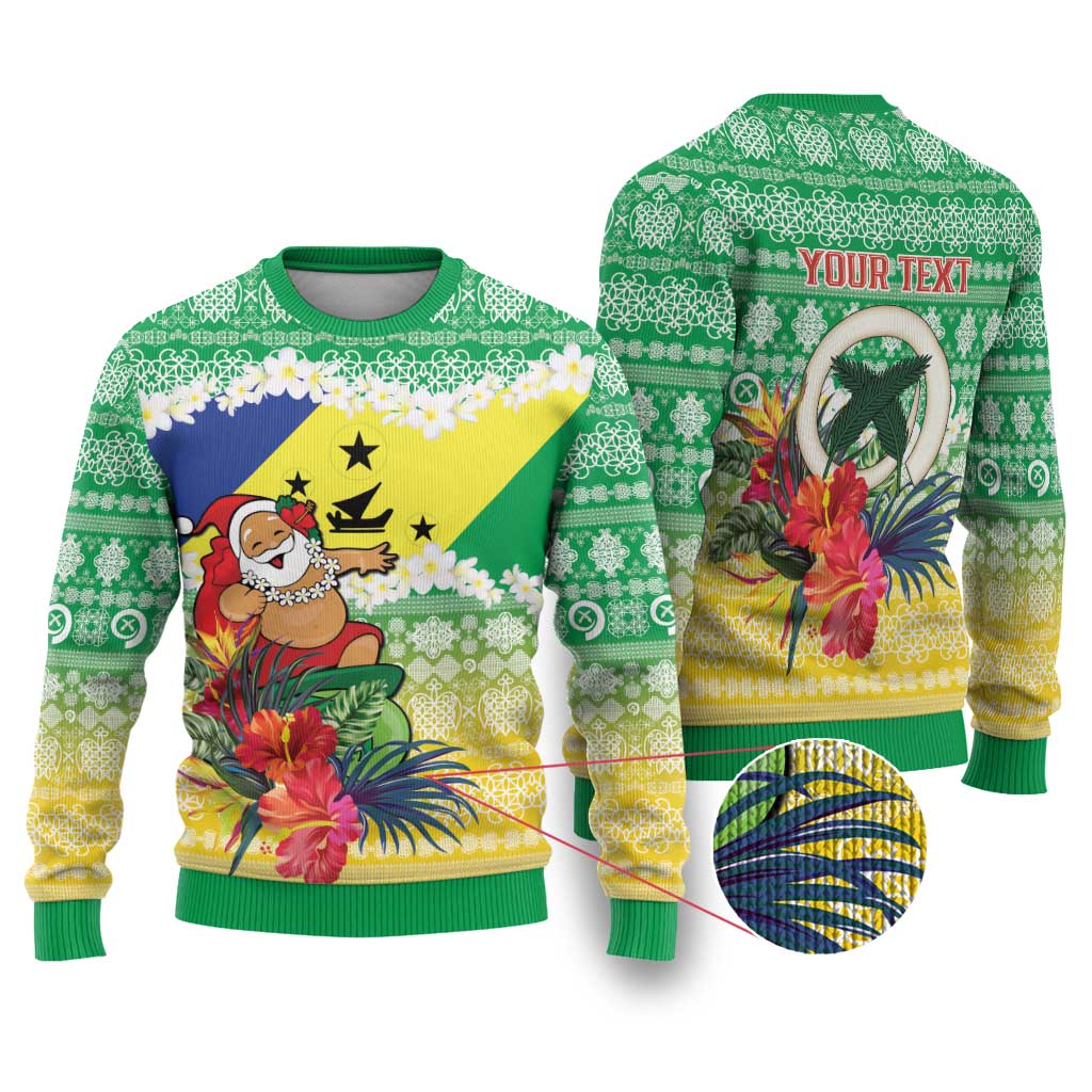 Personalised Malampa Joyeux Noel Ugly Christmas Sweater Proud To Be a Ni-Van Sand Drawing Art - Polynesian Pride