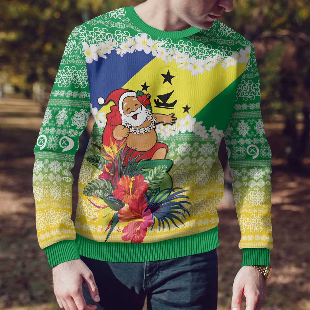 Personalised Malampa Joyeux Noel Ugly Christmas Sweater Proud To Be a Ni-Van Sand Drawing Art - Polynesian Pride