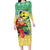 Personalised Malampa Joyeux Noel Long Sleeve Bodycon Dress Proud To Be a Ni-Van Sand Drawing Art - Polynesian Pride