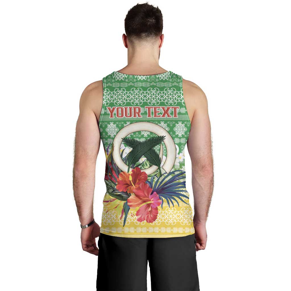 Personalised Malampa Joyeux Noel Men Tank Top Proud To Be a Ni-Van Sand Drawing Art - Polynesian Pride