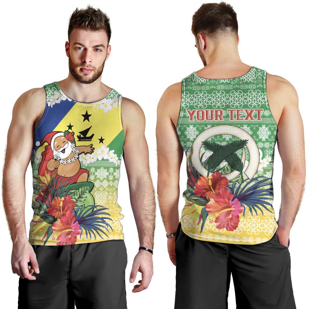 Personalised Malampa Joyeux Noel Men Tank Top Proud To Be a Ni-Van Sand Drawing Art - Polynesian Pride