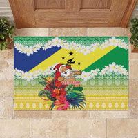 Personalised Malampa Joyeux Noel Rubber Doormat Proud To Be a Ni-Van Sand Drawing Art LT9 Lime - Polynesian Pride