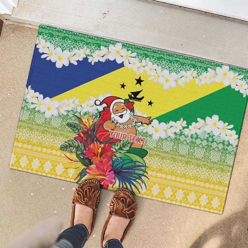 Personalised Malampa Joyeux Noel Rubber Doormat Proud To Be a Ni-Van Sand Drawing Art LT9 - Polynesian Pride