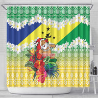Personalised Malampa Joyeux Noel Shower Curtain Proud To Be a Ni-Van Sand Drawing Art - Polynesian Pride