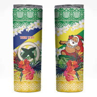 Personalised Malampa Joyeux Noel Skinny Tumbler Proud To Be a Ni-Van Sand Drawing Art - Polynesian Pride