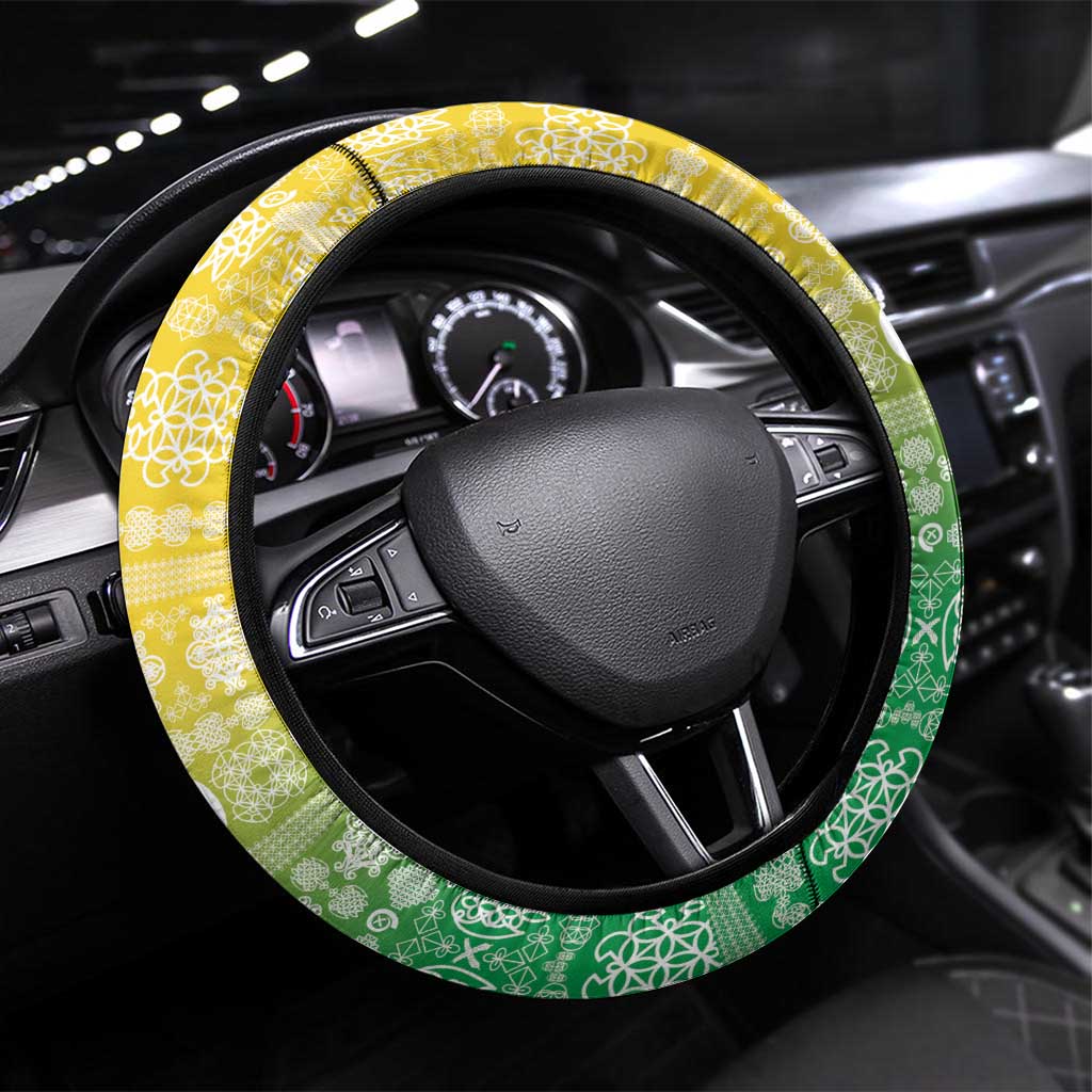 Malampa Joyeux Noel Steering Wheel Cover Proud To Be a Ni-Van Sand Drawing Art - Polynesian Pride