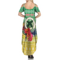 Personalised Malampa Joyeux Noel Summer Maxi Dress Proud To Be a Ni-Van Sand Drawing Art - Polynesian Pride