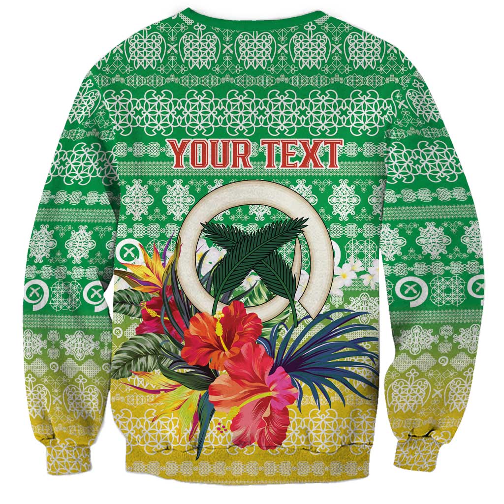 Personalised Malampa Joyeux Noel Sweatshirt Proud To Be a Ni-Van Sand Drawing Art LT9 - Polynesian Pride