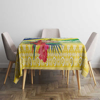 Personalised Malampa Joyeux Noel Tablecloth Proud To Be a Ni-Van Sand Drawing Art - Polynesian Pride