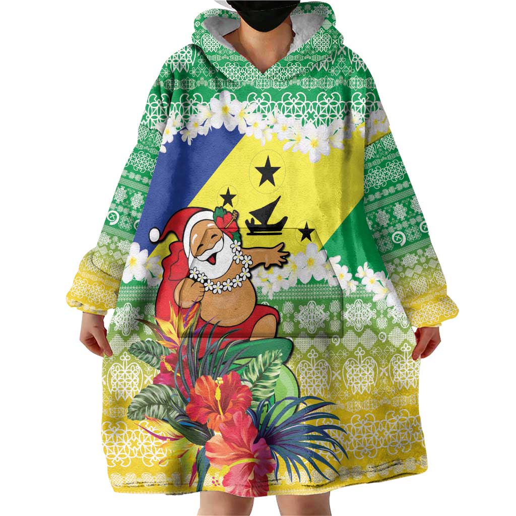 Personalised Malampa Joyeux Noel Wearable Blanket Hoodie Proud To Be a Ni-Van Sand Drawing Art - Polynesian Pride