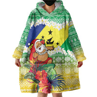Personalised Malampa Joyeux Noel Wearable Blanket Hoodie Proud To Be a Ni-Van Sand Drawing Art - Polynesian Pride
