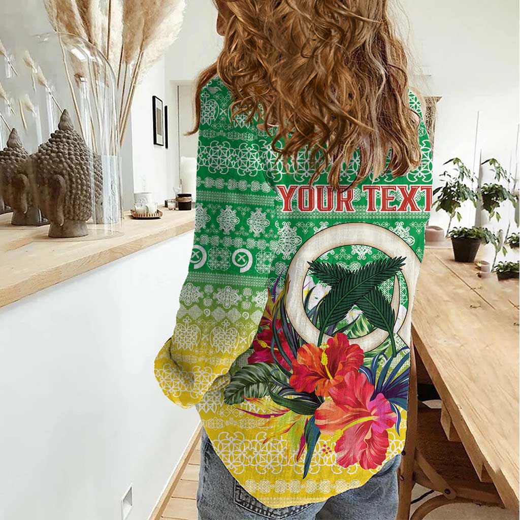 Personalised Malampa Joyeux Noel Women Casual Shirt Proud To Be a Ni-Van Sand Drawing Art - Polynesian Pride